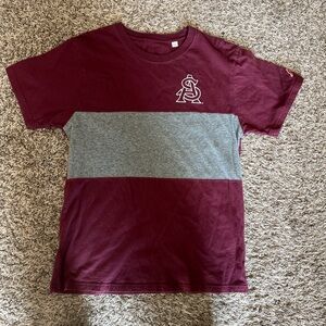 Champion Maroon and Gray Short Sleeve Tee
